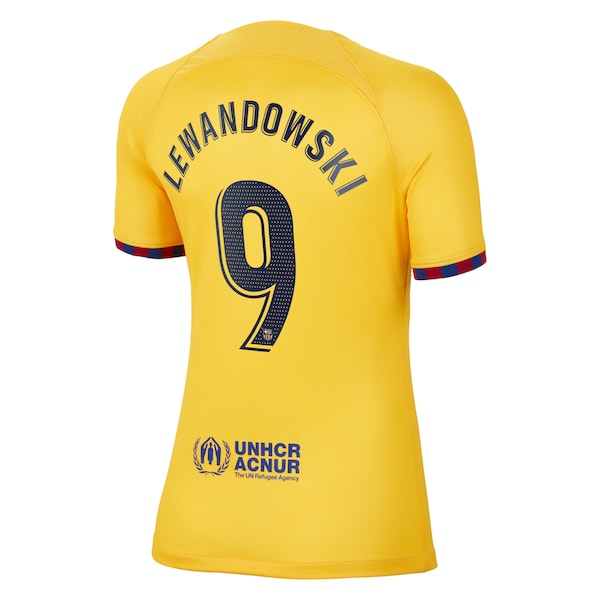 Robert Lewandowski Barcelona Nike Women's 2022/23 Fourth Breathe Stadium Replica Player Jersey - Yellow - Image 3