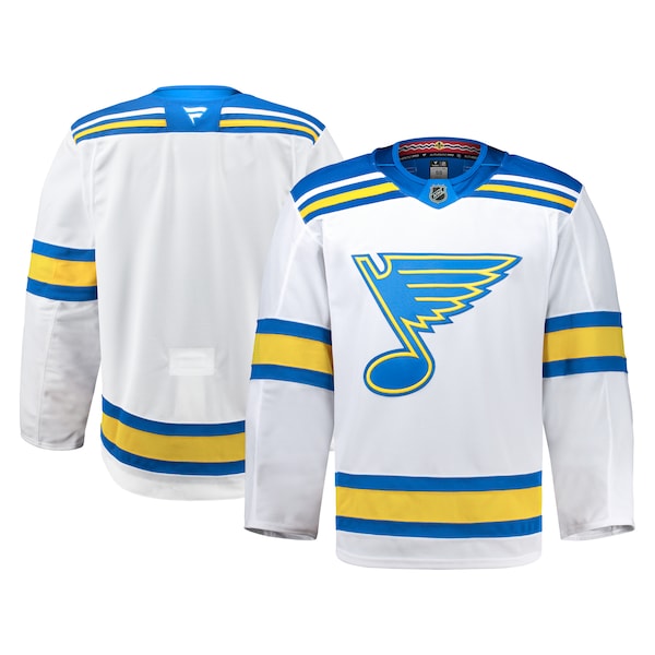 St. Louis Blues Away Authentic Pro Jersey - White/Blue
