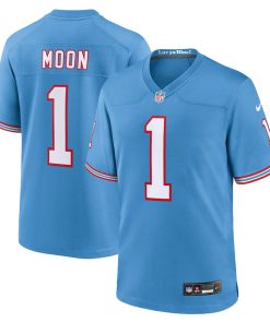 Warren Moon Tennessee Titans Nike Oilers Throwback Retired Player Game Jersey - Light Blue