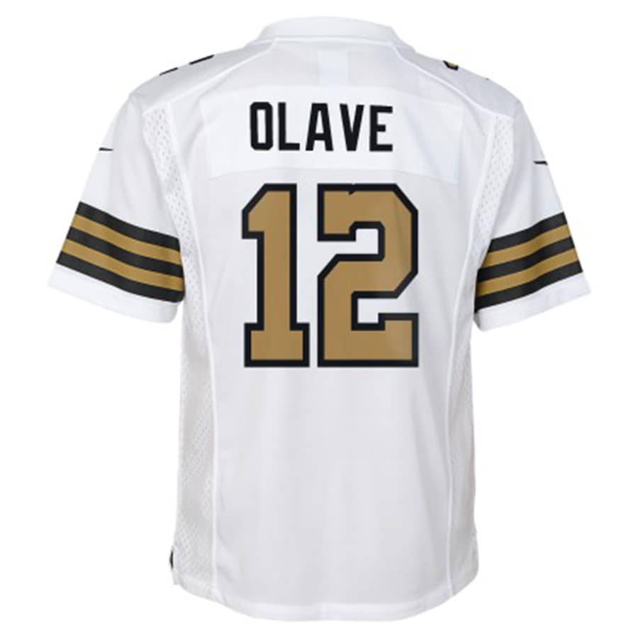 Chris Olave New Orleans Saints Nike Youth Game Jersey - White - Image 3