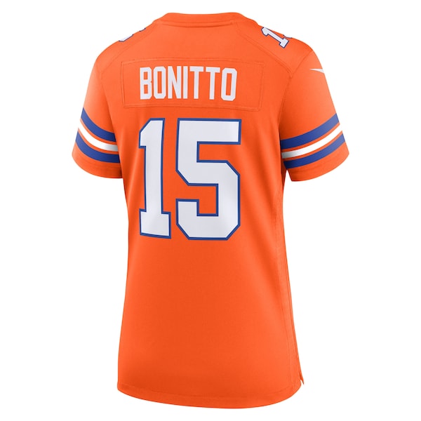 Nik Bonitto Denver Broncos Nike Women's Alternate 2 Mile High Collection 1977 Throwback Game Jersey - Orange - Image 3