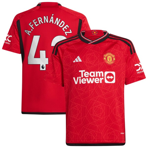 Alvaro Fern¨¢ndez Manchester United adidas Youth 2023/24 Home Replica Player Jersey?¨C Red