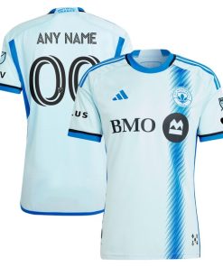 Alternative view of CF Montreal adidas 2024 La Main Authentic Custom Jersey?¨C Light Blue