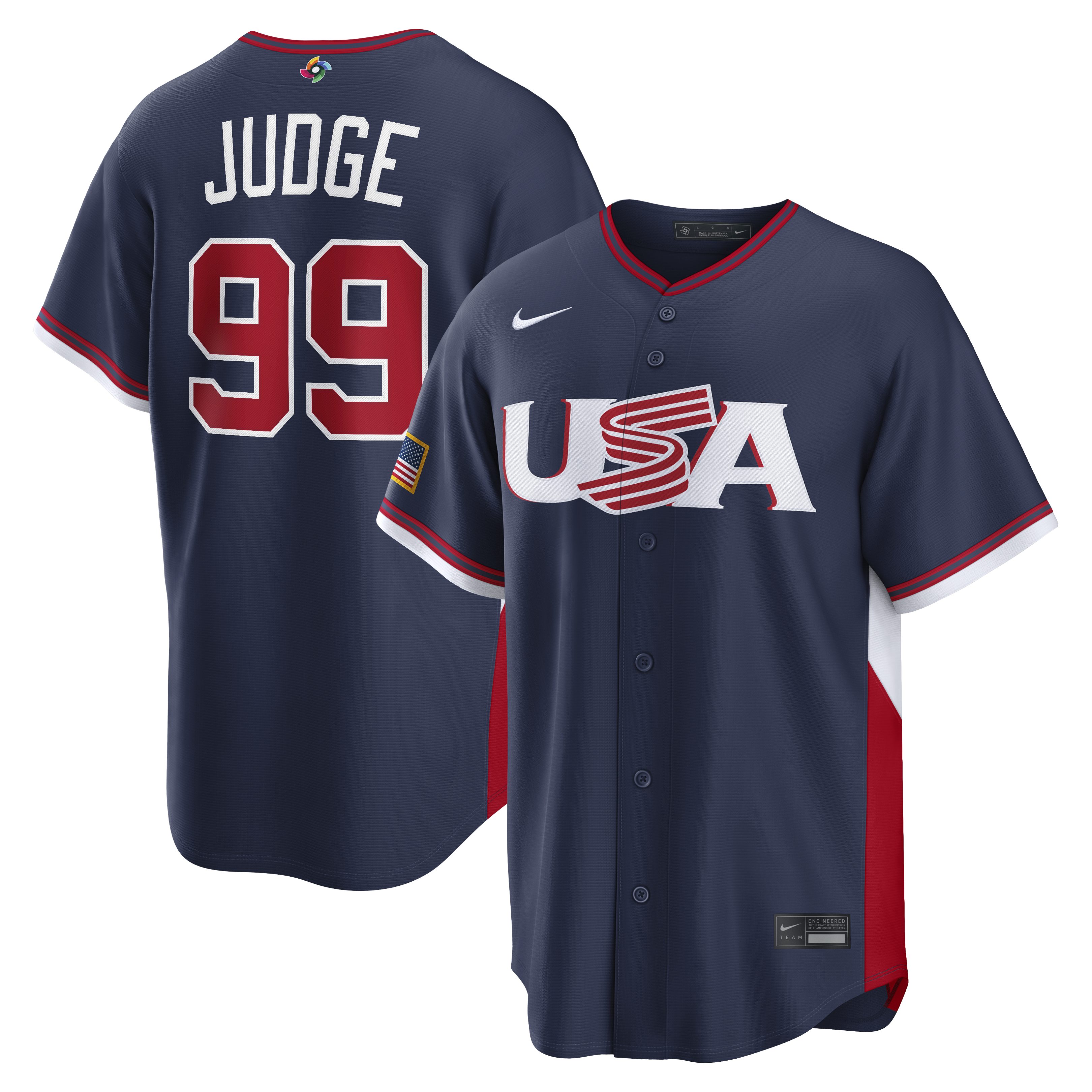 Men's USA Baseball Aaron Judge Nike 2026 World Baseball Classic Road Stadium Jersey - Navy/White - Image 3