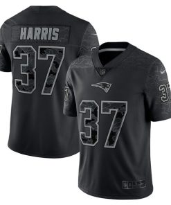 Damien Harris New England Patriots Nike RFLCTV Limited Jersey - Black