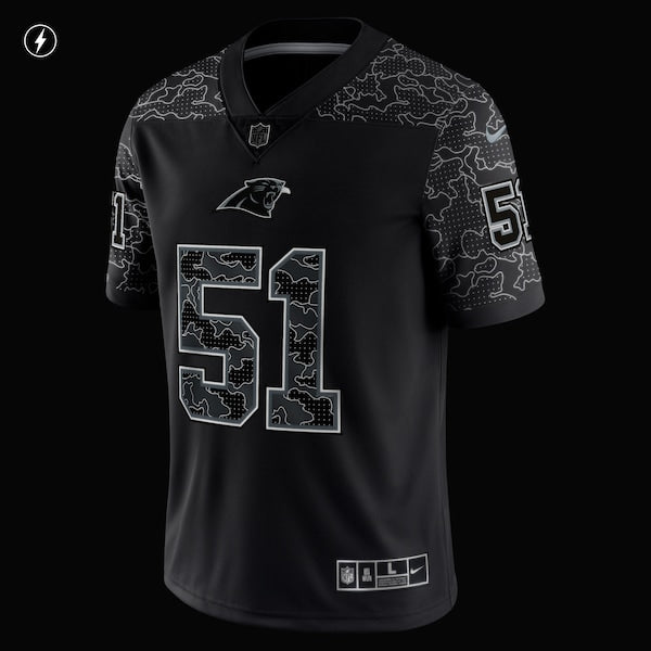 Sam Mills Carolina Panthers Nike Retired Player RFLCTV Limited Jersey - Black - Image 4