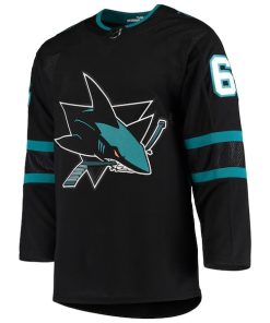 Alternative view of Kevin Labanc San Jose Sharks adidas Alternate Authentic Jersey - Black