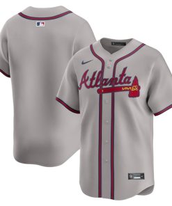 Alternative view of Atlanta Braves Nike Road Limited Jersey - Gray/White