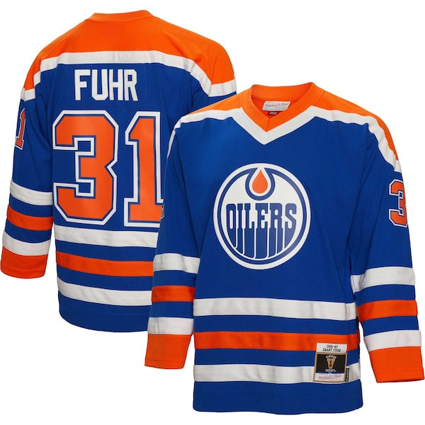 Grant Fuhr Edmonton Oilers 1986/87 Blue Line Player Jersey - Royal