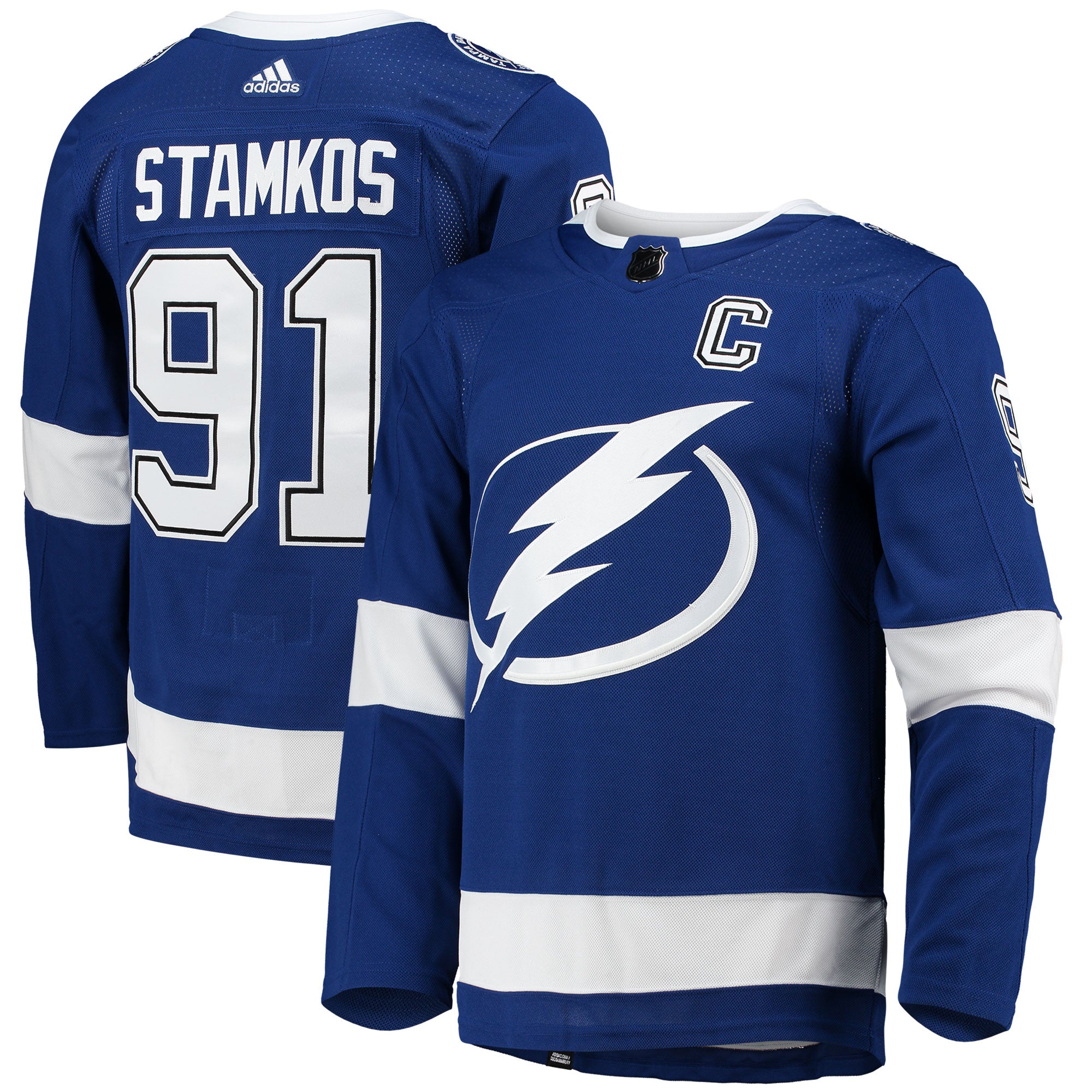 Steven Stamkos Tampa Bay Lightning adidas Away Primegreen Authentic Player Jersey - White/Blue - Image 5