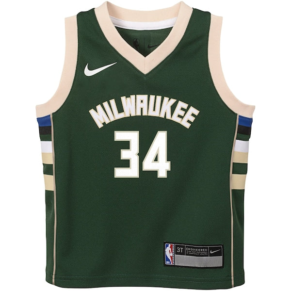 Giannis Antetokounmpo Milwaukee Bucks Nike Toddler Swingman Player Jersey - Icon Edition - Green - Image 2