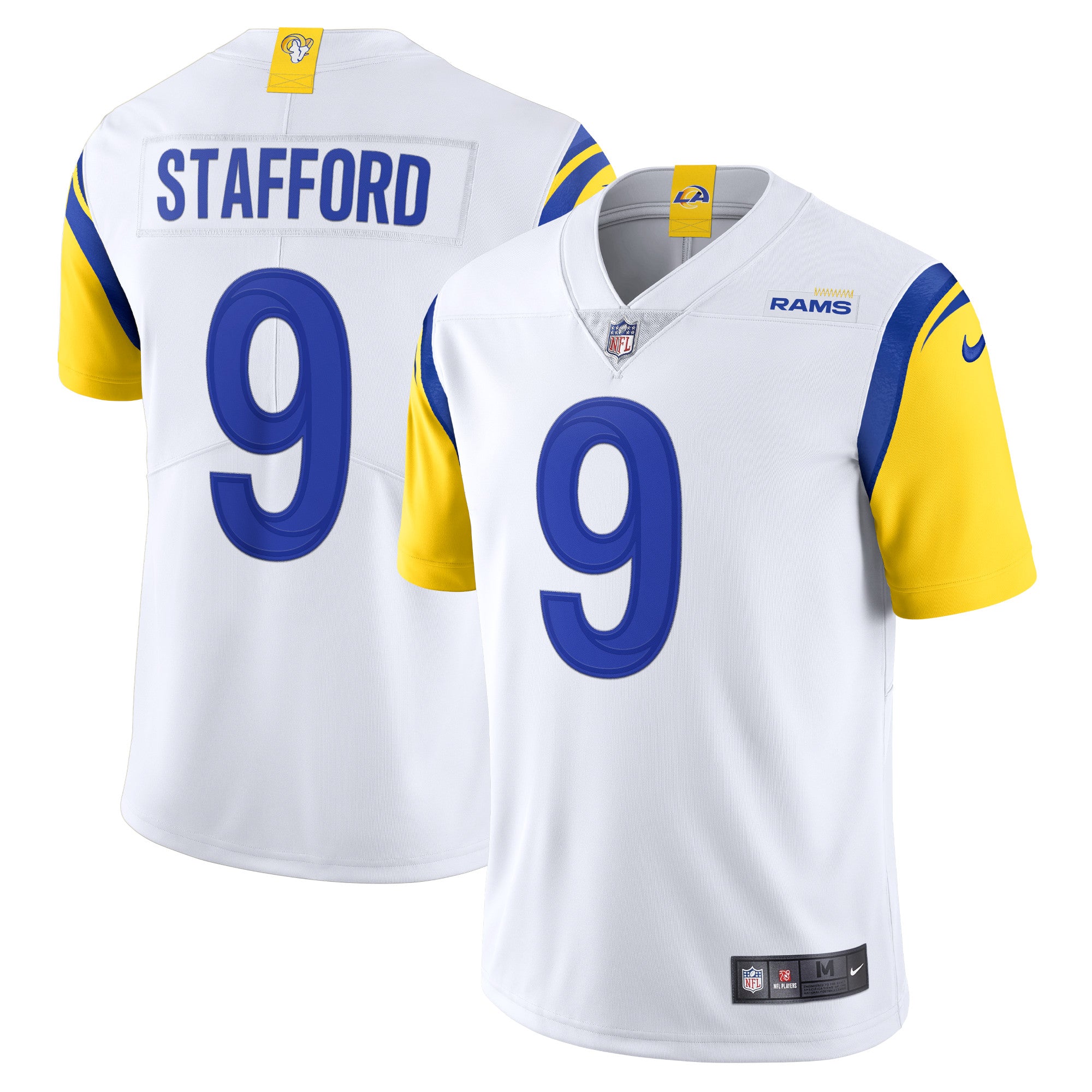 Matthew Stafford Los Angeles Rams Nike Vapor Limited Jersey - Bone/Royal/White - Image 8