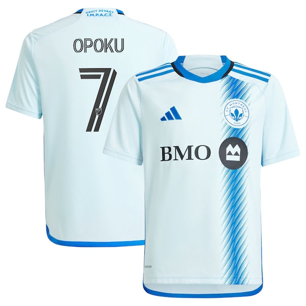 Kwadwo Opoku CF Montreal adidas Youth 2024 La Main Replica Player Jersey?ยจC Light Blue