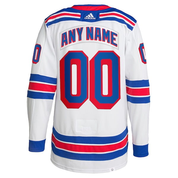 New York Rangers adidas Away Primegreen Authentic Custom Jersey - White - Image 3