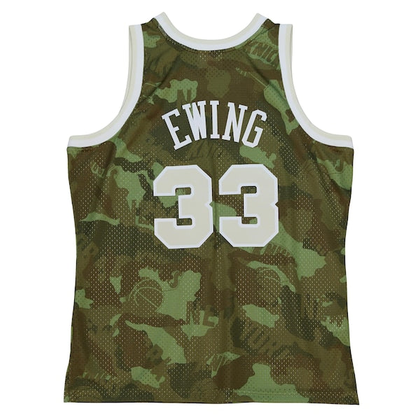 Patrick Ewing New York Knicks Hardwood Classics 1991/92 Ghost Green Swingman Jersey - Camo - Image 3