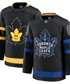 Alternative view of Toronto Maple Leafs x drew house  Alternate Premium Custom Jersey - Black/Blue/White