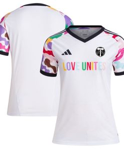 Portland Timbers adidas Women's 2024 Pride Pre-Match Top - White