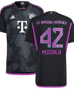 Jamal Musiala Bayern Munich adidas 2023/24 Away Authentic Player Jersey - Black/White