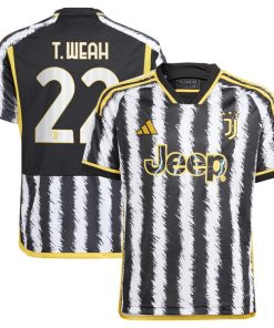 Timothy Weah Juventus adidas Youth 2023/24 Home Replica Player Jersey - Black