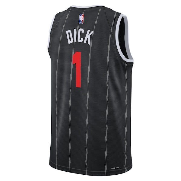 Gradey Dick Toronto Raptors Nike Unisex 2025/26 Swingman Jersey - Black - City Edition - Image 3