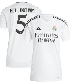 Jude Bellingham Los Merengues adidas Women's 2024/25 Home Replica Player Jersey - White