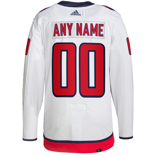 Washington Capitals adidas Away Primegreen Authentic Custom Jersey - White - Image 3