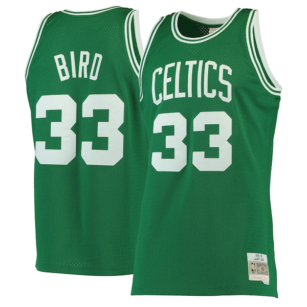 Larry Bird Boston Celtics Hardwood Classics Swingman Jersey - Kelly Green/White - Image 2