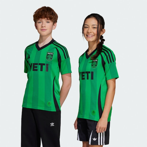 Austin FC adidas Youth 2025 The Heartbeat Kit Replica Jersey - Green - Image 5