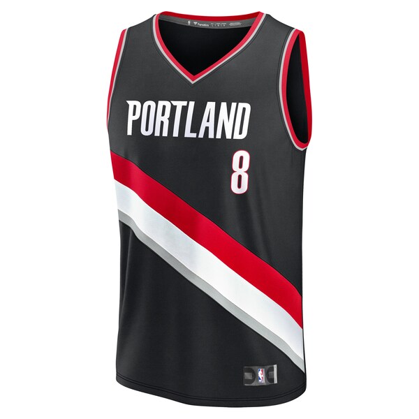 Deni Avdija Portland Trail Blazers Youth Fast Break Replica Player Jersey - Icon Edition - Black - Image 2