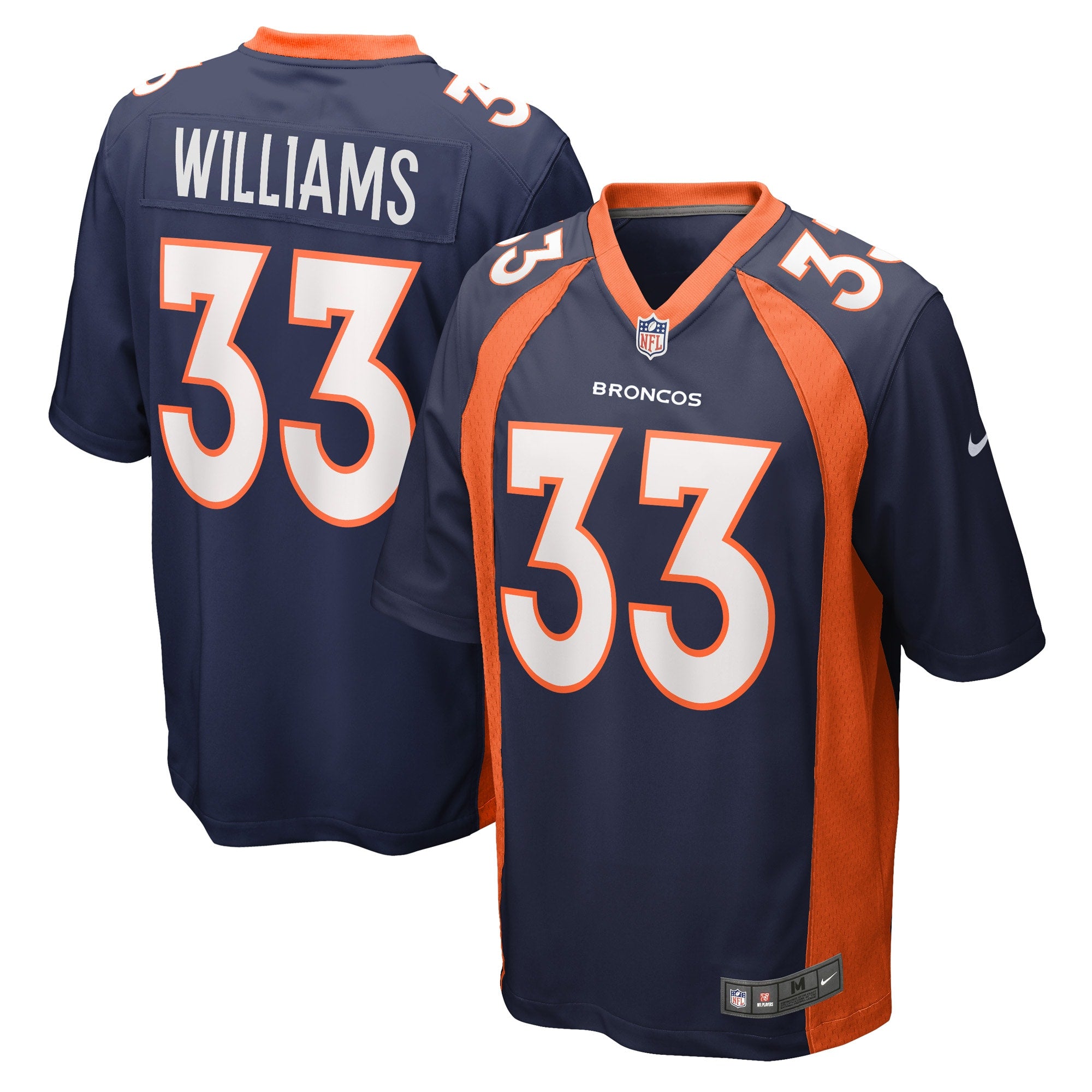 Javonte Williams Denver Broncos Nike Player Game Jersey - Orange/Navy - Image 5