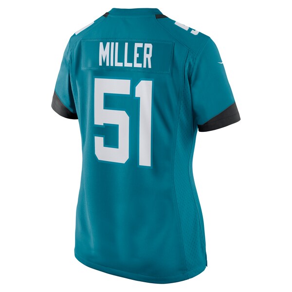 Ventrell Miller Jacksonville Jaguars Nike Women's Game Jersey - Teal - Image 3