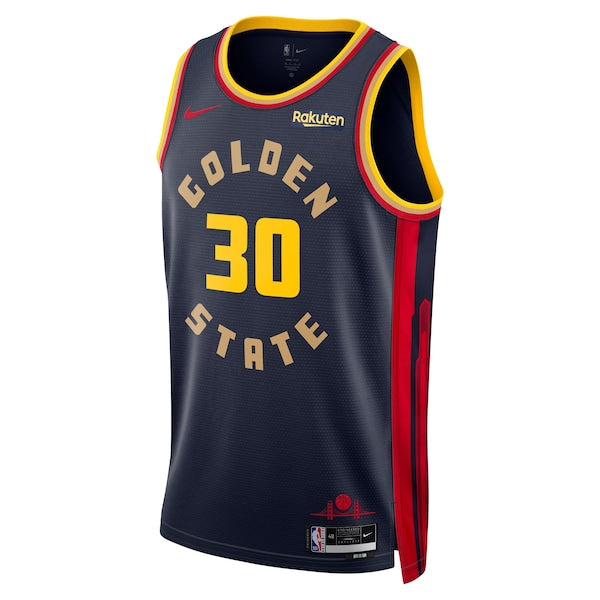 Stephen Curry Golden State Warriors Nike Youth 2024/25 Swingman Badge Player Jersey - City Edition - Navy - Image 2
