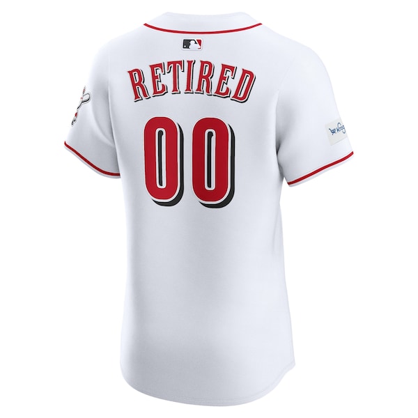 Cincinnati Reds Nike Home Elite Sponsor Patch Pick-A-Player Retired Roster Jersey - White - Image 5