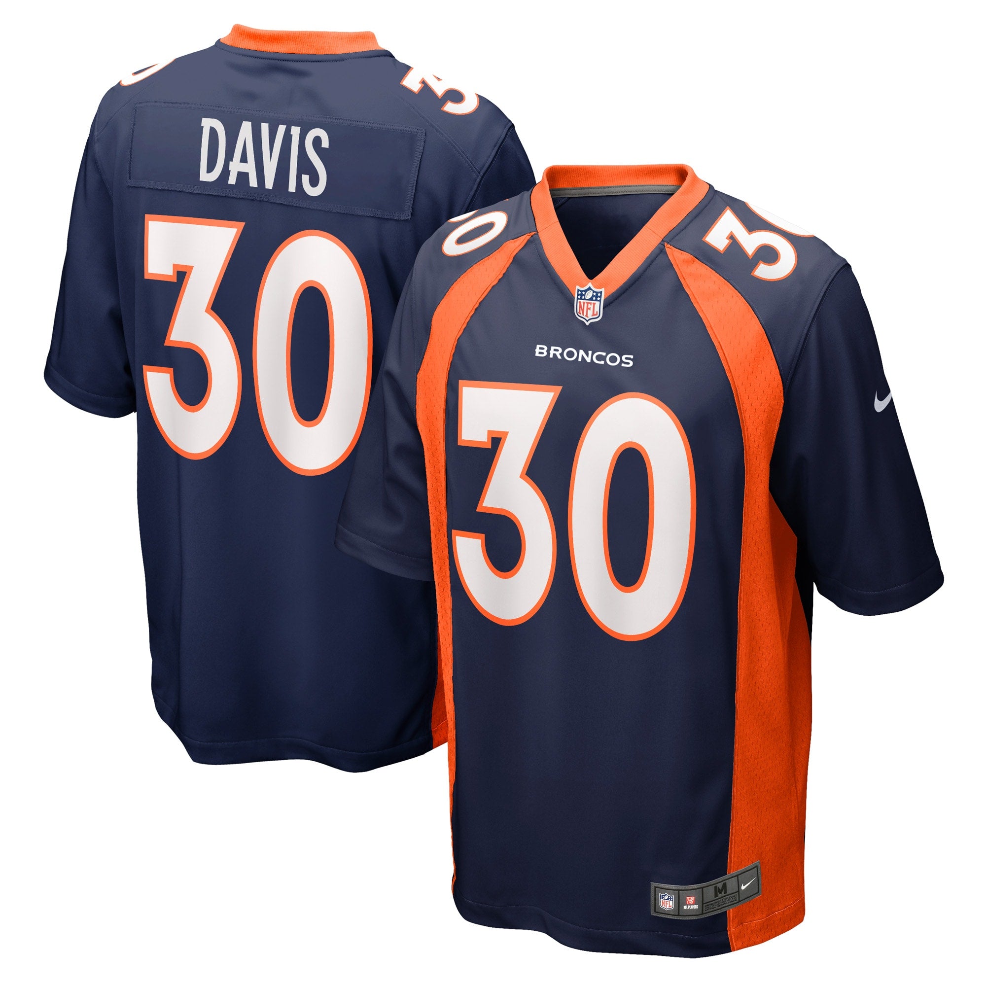 Terrell Davis Denver Broncos Nike Game Retired Player Jersey - Orange/Navy - Image 6
