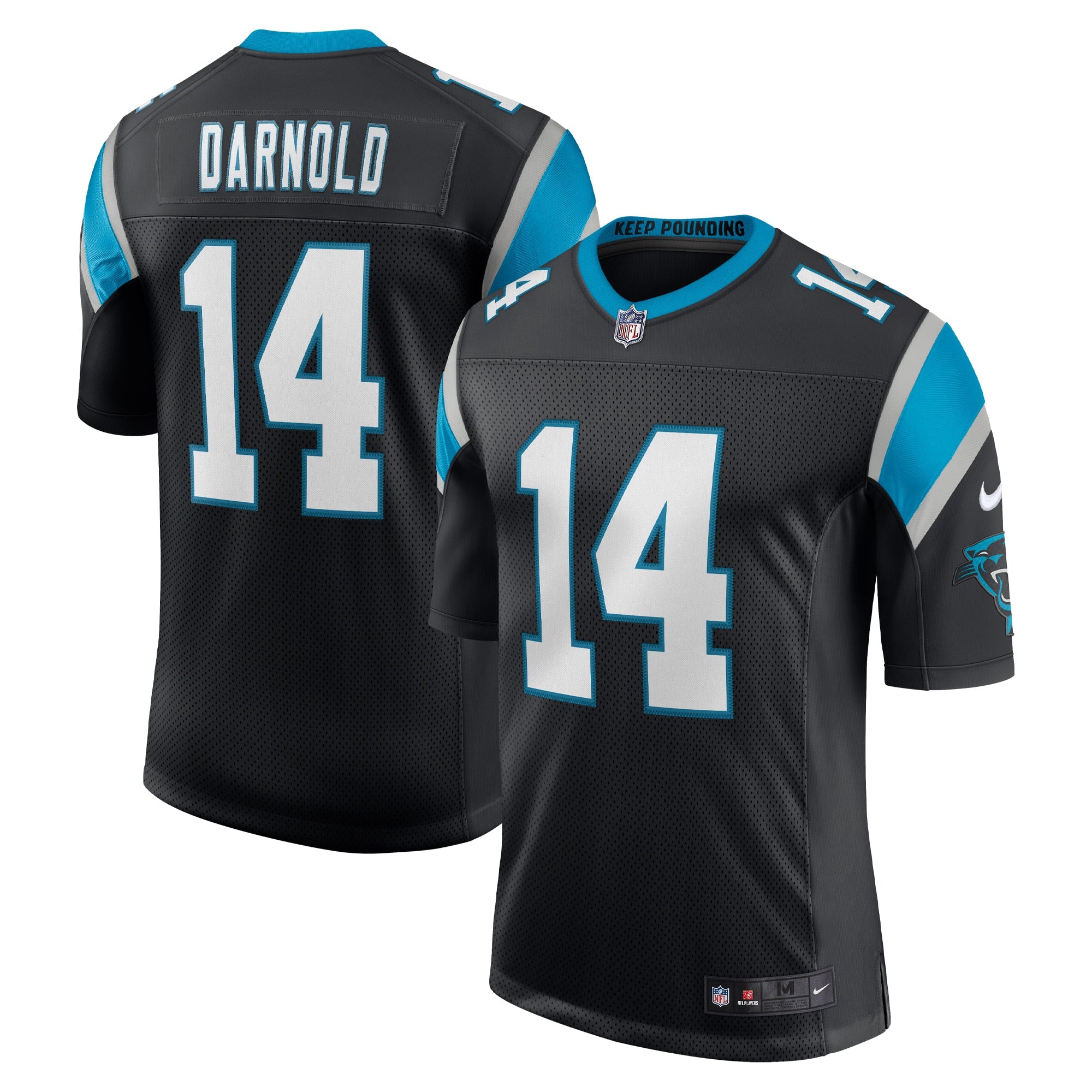 Sam Darnold Carolina Panthers Nike Vapor Limited Jersey - White/Black/Blue - Image 5