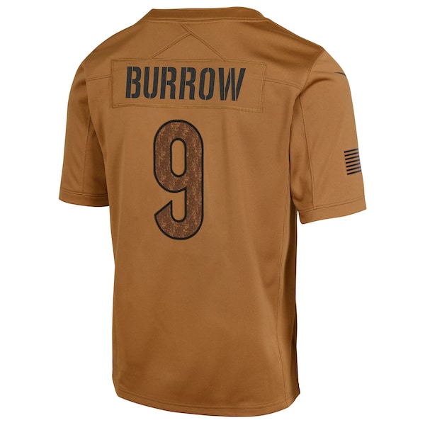 Joe Burrow Cincinnati Bengals Nike Youth 2023 Salute To Service Limited Jersey - Brown - Image 3