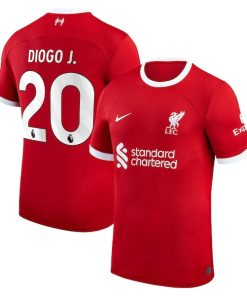 Alternative view of Diogo Jota Liverpool Nike 2023/24 Home Replica Player Jersey - Red/White