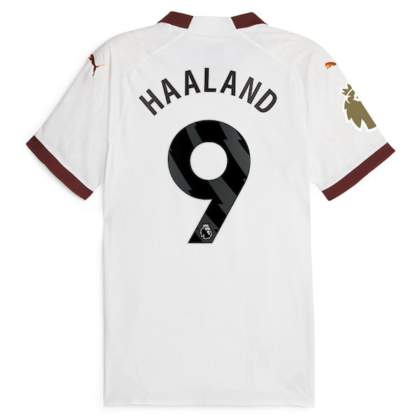 Erling Haaland Manchester City Puma 2023/24 Away Authentic Jersey - White - Image 3