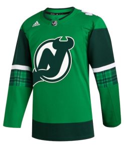 Alternative view of New Jersey Devils adidas 2023 St. Patrick's Day Primegreen Authentic Jersey - Kelly Green