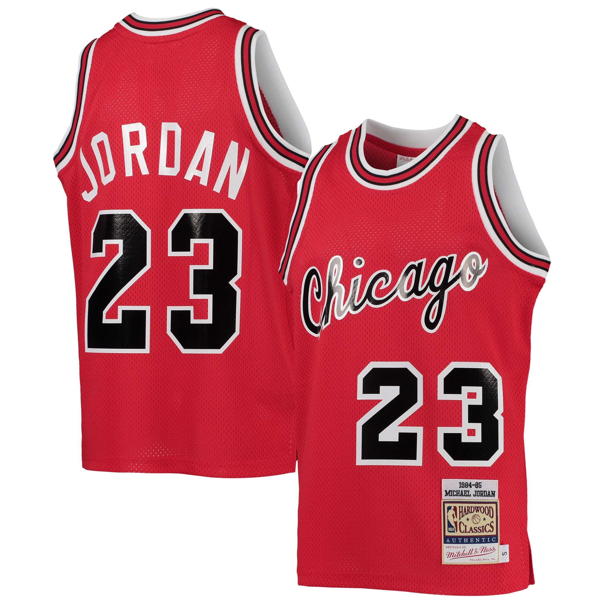 Michael Jordan Chicago Bulls Youth 1996-97 Hardwood Classics Authentic Jersey - Black/Red/Red/White - Image 3
