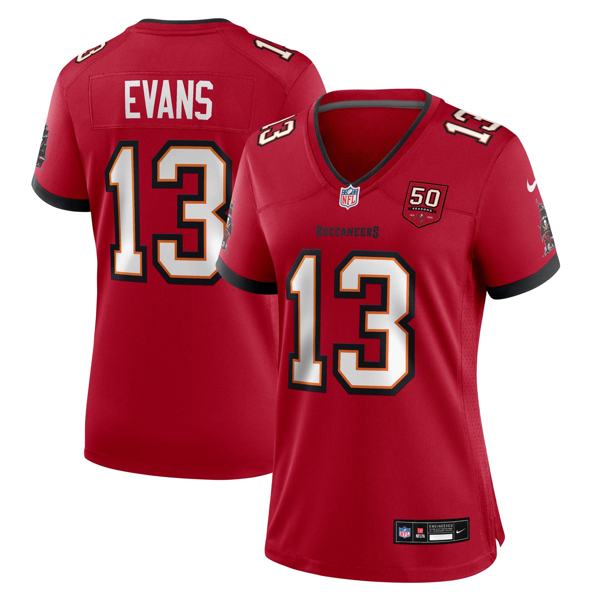 Mike Evans Tampa Bay Buccaneers Nike Women's 50th Season White Game Jersey - White/Red - Image 5