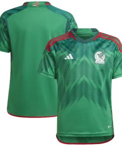 Mexico National Team adidas Youth 2022/23 Home Blank Replica Jersey - Green