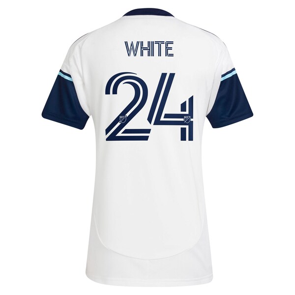 Brian White Vancouver Whitecaps FC adidas Women's 2025 The Peak Replica Player Jersey - White - Image 3