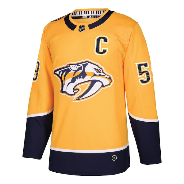 Roman Josi Nashville Predators adidas Home Authentic Player Jersey - Gold - Image 2