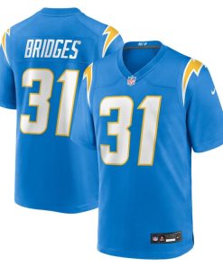 Alternative view of Trikweze Bridges Los Angeles Chargers Nike Team Game Jersey -  Powder Blue
