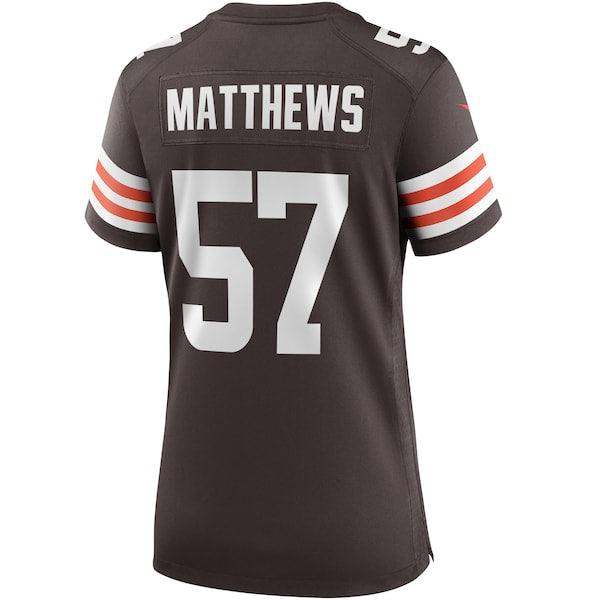 Clay Matthews Cleveland Browns Nike Women's Game Retired Player Jersey - Brown - Image 3
