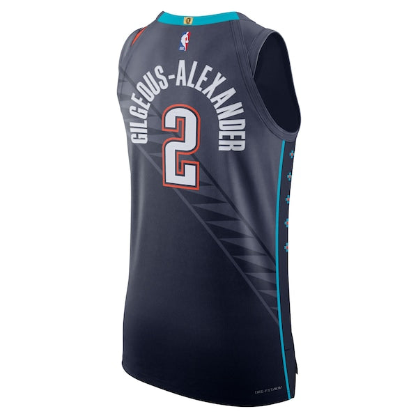 Shai Gilgeous-Alexander Oklahoma City Thunder Nike Unisex 2025/26 Authentic Jersey - City Edition - Navy - Image 3
