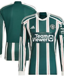 Manchester United adidas 2023/24 Away Long Sleeve Replica Jersey - Green