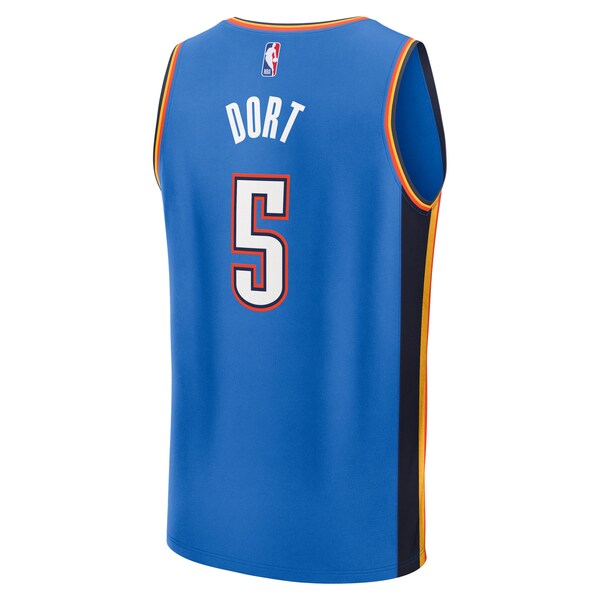 Luguentz Dort Oklahoma City Thunder 2025 NBA Finals Champions Fast Break Replica Player Jersey - Blue - Icon Edition - Image 3