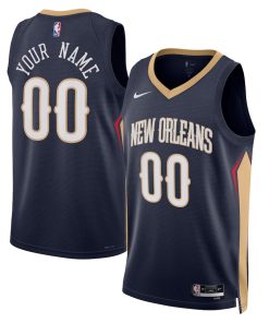 New Orleans Pelicans Nike Unisex 2022/23 Swingman Custom Jersey Navy - Icon Edition